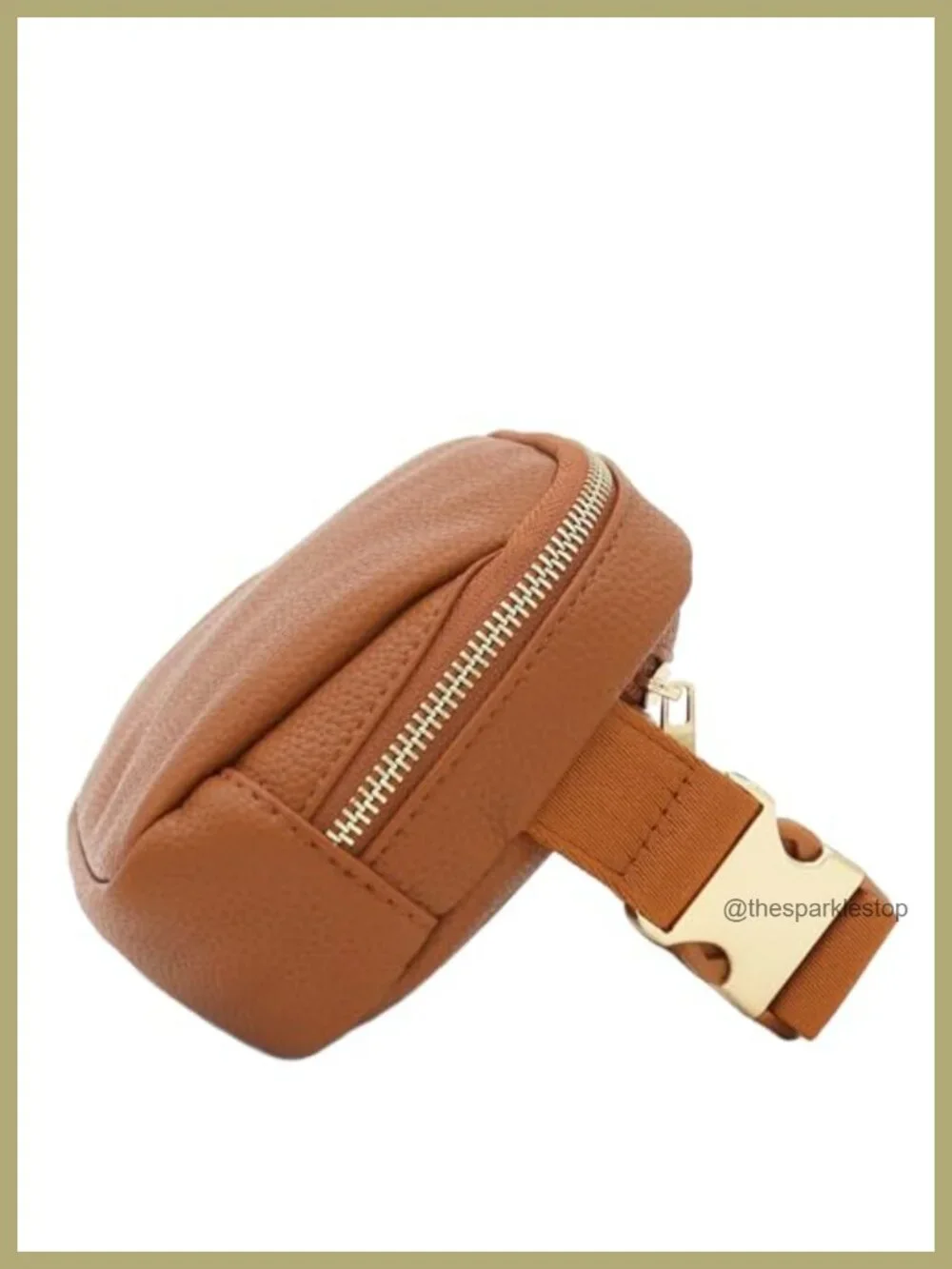 Faux Leather Belt Bag Fanny Pack with Gold Hardware Adjustable Waist